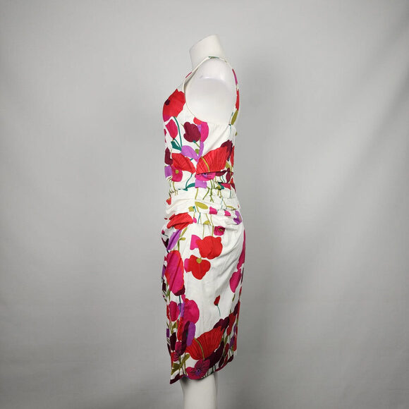 Floral Sleeveless Dress - Red and Pink - Picture 5 of 9